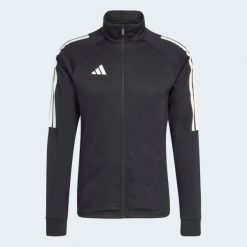 Bluza piłkarska treningowa ADIDAS Sereno 26. Czarne bluzy damskie Adidas, xl, bez wzorów, z dresówki, sportowe, bez ramiączek, bez kaptura. Za 199.99 zł.