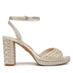 Sandały Aldo. Białe sandały damskie Aldo, bez wzorów, bez obcasa, na słupku, bez zapięcia. Za 519.99 zł.