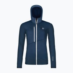 Bluza damska ORTOVOX Fleece Grid Hoody. Niebieskie bluzy damskie ORTOVOX, bez wzorów, sportowe, bez ramiączek, bez kaptura. Za 909.99 zł.