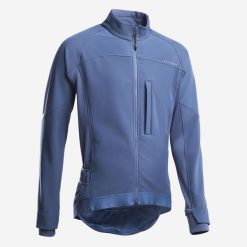 Kurtka zimowa rowerowa MTB Rockrider. Niebieskie kurtki męskie ROCKRIDER, na zimę, s, bez wzorów, z materiału, bez kaptura, rowerowe. Za 229.99 zł.
