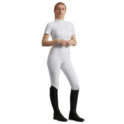 Damskie legginsy zawodnicze z pełną przyczepnością Premier Equine Luceo. Białe legginsy damskie PREMIER EQUINE, bez wzorów. Za 351.00 zł.