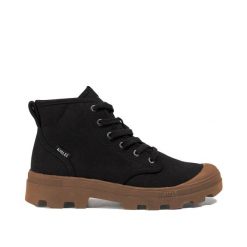 Buty trekkingowe na sznurówki z bawełny organicznej TENERE CVS UNISEX czarne. Czarne obuwie trekkingowe damskie AIGLE, z bawełny, bez zapięcia. Za 415.15 zł.