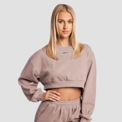 Bluza damska krótka bez kaptura rdzawa Aura. Brązowe bluzy damskie GYMBEAM, m, bez wzorów, z bawełny, bez ramiączek, bez kaptura. Za 118.90 zł.