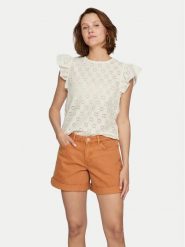 Vila Bluzka Sumia 14097198 Biały Regular Fit. Białe bluzki damskie Vila, s, bez wzorów, z bawełny, bez kołnierzyka, bez ramiączek. Za 59.99 zł.