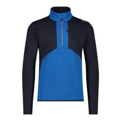 Sweter z półząpięciem i golfem CMP. Niebieskie swetry męskie CMP, bez wzorów, sportowe, bez kołnierzyka, bez ramiączek. Za 323.50 zł.