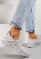 Szare Buty Sportowe Bemostom. Szare obuwie sportowe damskie Renee, bez wzorów, z jeansu, bez zapięcia, na fitness i siłownię. Za 39.99 zł.