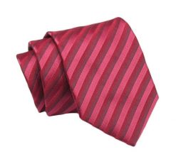 Klasyczny Krawat, Czerwono-Bordowy w Paski, Prążki, Męski, 7cm -Angelo di Monti. Czerwone krawaty i muchy Angelo di Monti, bez wzorów, z tkaniny, eleganckie. Za 45.00 zł.