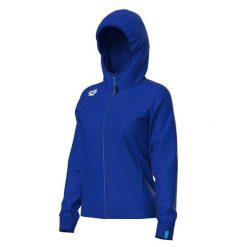 Bluza damska z kapturem Arena Team Panel. Niebieskie bluzy damskie ARENA, s, bez wzorów, z bawełny, biznesowe, bez ramiączek, z kapturem. Za 379.00 zł.