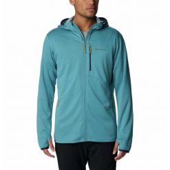 Bluza techniczna sportowa męska Columbia Park View Fleece Full Zip Hoodie. Niebieskie bluzy sportowe męskie Columbia, m, bez wzorów, bez kaptura, trekkingowe. Za 327.99 zł.