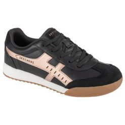 Buty sportowe Sneakersy damskie, Skechers Zinger - Metallic Roads. Czarne obuwie sportowe damskie Skechers, bez wzorów, bez zapięcia, trekkingowe. Za 299.99 zł.