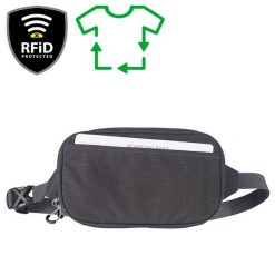 LIFEVENTURE Saszetka RFID TRAVEL BELT POUCH grey. Szare saszetki i nerki męskie Lifeventure, z materiału. Za 212.00 zł.