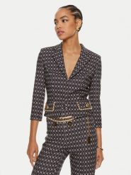 Elisabetta Franchi Marynarka GI-S85-46E2 Czarny Regular Fit. Czarne marynarki i żakiety damskie Elisabetta Franchi, bez wzorów, z syntetyku, bez kołnierzyka, bez ramiączek. Za 1,389.00 zł.