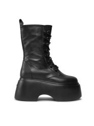 Le Silla Botki Kembra 6446A020M1PPCHI377 Czarny. Czarne botki damskie LE SILLA, bez wzorów, ze skóry, bez obcasa, na koturnie, bez zapięcia. Za 4,279.00 zł.