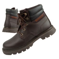 Buty zimowe Caterpillar Quadrate P723803 brązowe. Brązowe botki męskie na jesień, bez wzorów, z materiału, klasyczne, przed kolano, bez obcasa, bez zapięcia. Za 588.17 zł.