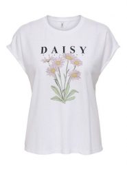 ONLY T-Shirt Jany 15372108 Biały Regular Fit. Białe t-shirty damskie ONLY, m, bez wzorów, z syntetyku, bez kołnierzyka, bez ramiączek. Za 99.99 zł.