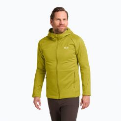 Bluza trekkingowa męska Jack Wolfskin Peak District Hooded Full Zip. Żółte bluzy męskie Jack Wolfskin, m, bez wzorów, bez kaptura, trekkingowe. Za 339.99 zł.