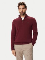 Gant Sweter 8030170 Bordowy Regular Fit. Czerwone swetry męskie GANT, m, bez wzorów, bez kołnierzyka, bez ramiączek. Za 619.99 zł.