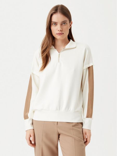 BOSS Bluza Dual 50535825 Écru Relaxed Fit. Bluzy damskie Boss, s, bez wzorów, z syntetyku, bez ramiączek, bez kaptura. Za 289.99 zł.