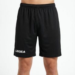 Szorty do biegania Portland czarne. Czarne szorty damskie Legea, bez wzorów, z poliesteru. Za 64.00 zł.