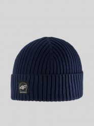 4F Czapka zimowa męska - granatowa Uniwersalny. Niebieskie czapki męskie 4F, na zimę, bez wzorów, z bawełny. Za 69.99 zł.