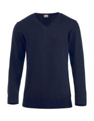 Clique sweter męski Aston V-neck 100% bawełna – silikonowe wykończenie – dark. Niebieskie swetry męskie CLIQUE, m, bez wzorów, z bawełny, bez kołnierzyka, bez ramiączek. Za 240.65 zł.