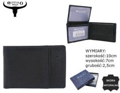 Portfel skórzany Buffalo Wild N1240-HP granatowy. Niebieskie portfele męskie BUFFALO WILD, bez wzorów, ze skóry. Za 46.00 zł.