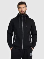 4F Bluza dresowa regular z kapturem męska - czarny XL. Czarne bluzy męskie 4F, m, bez wzorów, z bawełny, bez ramiączek, z kapturem. Za 269.99 zł.