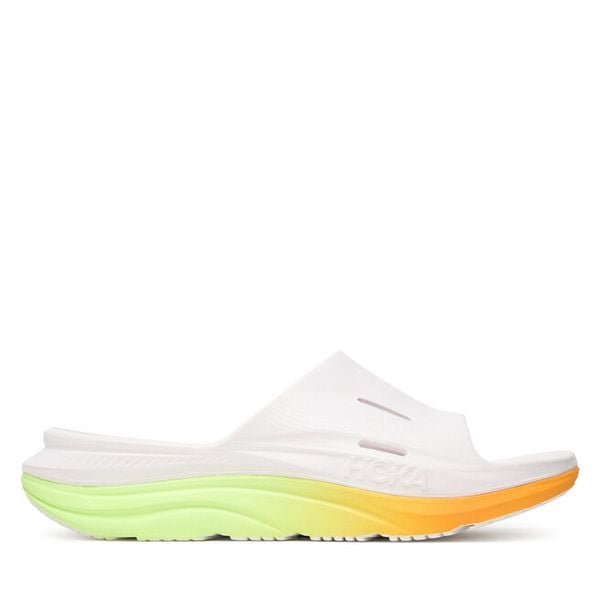 Klapki Hoka. Białe klapki damskie HOKA, bez wzorów, sportowe, bez obcasa, bez zapięcia. Za 299.99 zł.