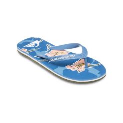 Klapki dla Mężczyzn MOLOKAI ART 25 Niebieski. Niebieskie klapki męskie Quiksilver, bez wzorów, z gumy, bez zapięcia. Za 99.99 zł.