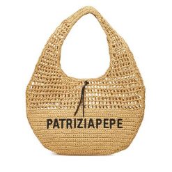 Torebka Patrizia Pepe. Brązowe shopperki damskie Patrizia Pepe, bez wzorów, bez dodatków. Za 569.99 zł.