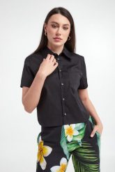 Koszula damska z krótkim rękawem DSQUARED2. Koszule damskie Dsquared2, l, bez wzorów, bez kołnierzyka, bez ramiączek. W wyprzedaży za 967.85 zł.