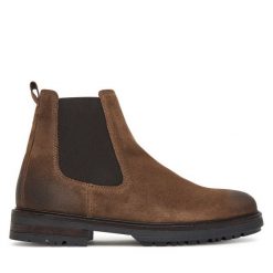 Sztyblety Marc O'Polo. Brązowe botki męskie Marc O'Polo, bez wzorów, bez obcasa, bez zapięcia. Za 649.99 zł.