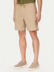 Tommy Hilfiger Szorty materiałowe Dover MW0MW44353 Khaki Regular Fit. Brązowe szorty męskie Tommy Hilfiger, bez wzorów, ze lnu. Za 409.99 zł.