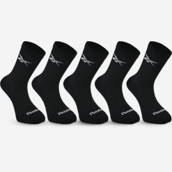 Skarpetki fitness Reebok wysokie 5 par. Skarpetki damskie Reebok, bez wzorów, z materiału. Za 69.99 zł.