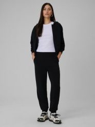 4F Spodnie dresowe z modalem joggery damskie - czarne XS. Czarne spodnie dresowe damskie 4F, bez wzorów, z dresówki, z podwyższonym stanem. Za 189.99 zł.