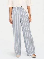 ONLY Spodnie materiałowe Caro 15291807 Błękitny Loose Fit. Niebieskie spodnie materiałowe damskie ONLY, bez wzorów, ze lnu. Za 119.99 zł.