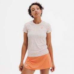 Koszulka do padla damska Kuikma lekka i bez szwów. Brązowe bluzki damskie KUIKMA, s, bez wzorów, z dzianiny, sportowe, bez kołnierzyka, bez ramiączek. Za 89.99 zł.