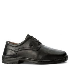 Półbuty Josef Seibel. Czarne buty wizytowe męskie Josef Seibel, bez wzorów, bez obcasa, bez zapięcia. Za 269.99 zł.