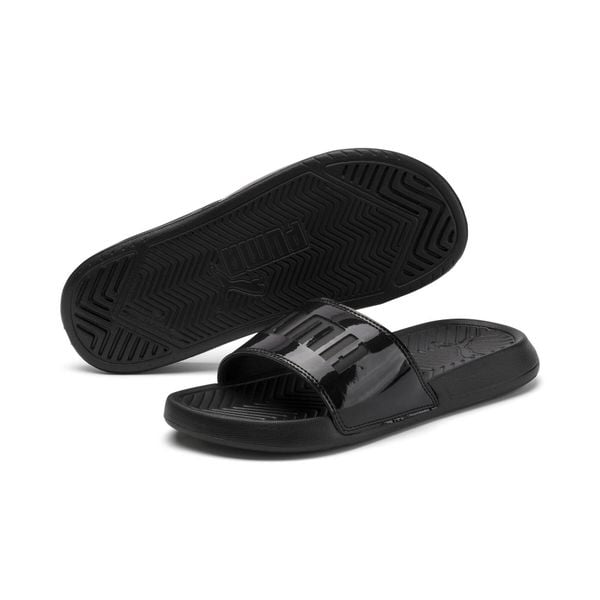 Puma Klapki Popcat Patent 37069701. Czarne klapki damskie Puma, bez wzorów, bez obcasa, bez zapięcia. Za 85.99 zł.