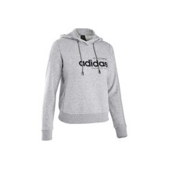 Bluza z kapturem Gym & Pilates damska. Szare bluzy damskie Adidas, s, bez wzorów, z bawełny, bez ramiączek, bez kaptura. Za 239.99 zł.