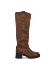 Steve Madden Kozaki Banner SM11003092 Brązowy. Brązowe kozaki damskie Steve Madden, bez wzorów, ze skóry, bez obcasa, na płaskiej podeszwie, bez zapięcia. Za 859.99 zł.