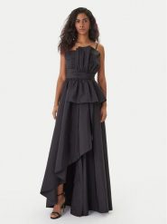 Fracomina Sukienka wieczorowa FQ26SD3010W83101 Czarny Regular Fit. Czarne sukienki damskie Fracomina, m, bez wzorów, z syntetyku, wizytowe, bez kołnierzyka, bez ramiączek. Za 1,204.99 zł.