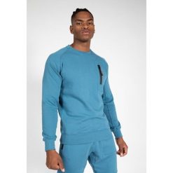 Newark Sweatshirt - Niebieski. Niebieskie bluzy męskie GORILLA WEAR, xl, bez wzorów, sportowe, bez ramiączek, bez kaptura. Za 276.00 zł.