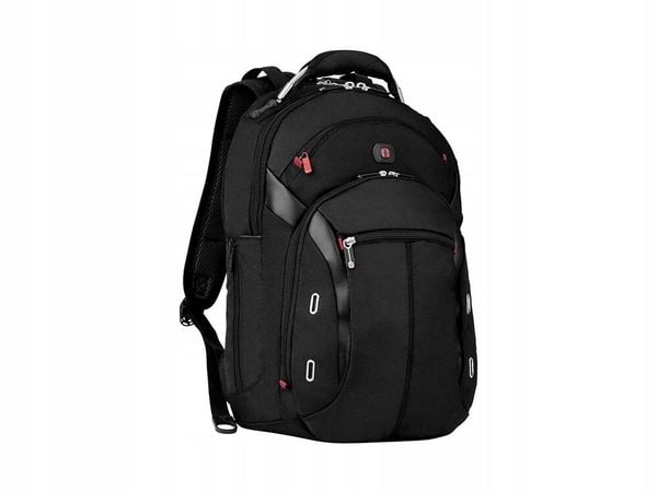 Plecak miejski Gigabyte 15' Backpack 17l. Czarne plecaki męskie Wenger, bez wzorów, z materiału, biznesowe. Za 407.99 zł.