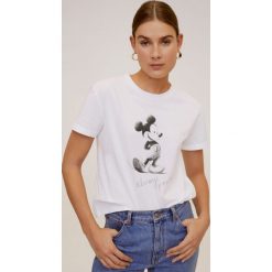 Mango - T-shirt Micpos-H. Białe t-shirty damskie Mango, m, bez wzorów, z bawełny, bez kołnierzyka, bez ramiączek. Za 69.90 zł.
