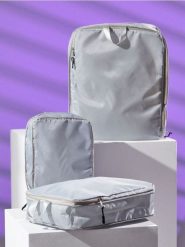 Organizery do walizki 3 pack - szary. Szare walizki damskie Sinsay, bez wzorów. W wyprzedaży za 24.99 zł.