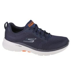 Buty do chodzenia Męskie Skechers Skechers Go Walk 6 Avalo. Niebieskie buty sportowe męskie Skechers, bez wzorów, bez zapięcia, trekkingowe. Za 329.99 zł.