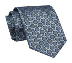 Elegancki, Klasyczny, Męski Krawat -ALTIES - Stalowo Niebieski, Regularny Wzór. Niebieskie krawaty i muchy Alties, bez wzorów, z tkaniny, eleganckie. Za 49.00 zł.
