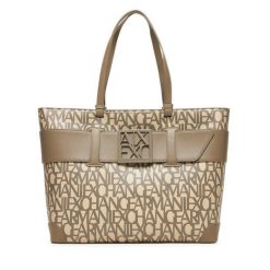 Torebka Armani Exchange. Brązowe shopperki damskie Armani Exchange, bez wzorów, bez dodatków. Za 869.99 zł.