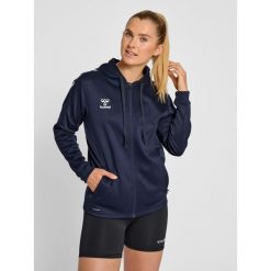 Bluza fitness damska Hummel hmlCore. Niebieskie bluzy damskie Hummel, xs, bez wzorów, sportowe, bez ramiączek, bez kaptura. Za 229.50 zł.